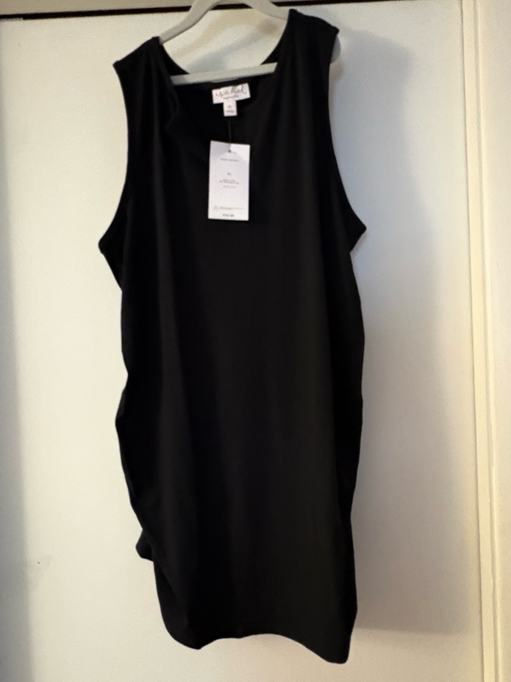 NWT-XL black rib, roost sides, maternity sleeveless tank top